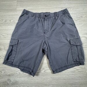 Tommy Bahama Men's Cargo Shorts Grey XL Elastic Waist Drawstring Cotton Casual